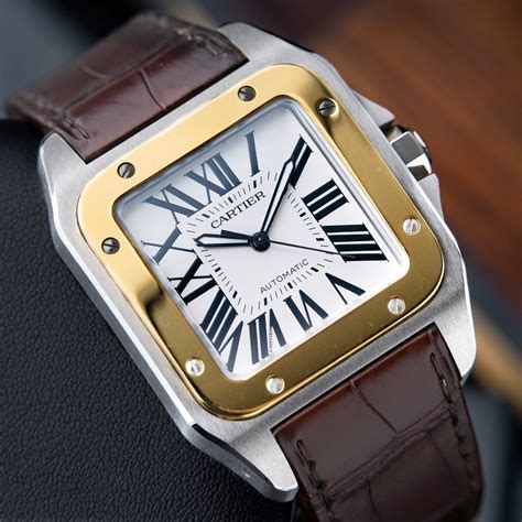 cartier santos 100 chronograph replica|cartier santos 100 for sale.